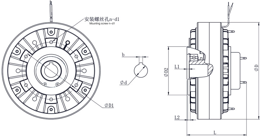 FZY磁粉制動器外形圖