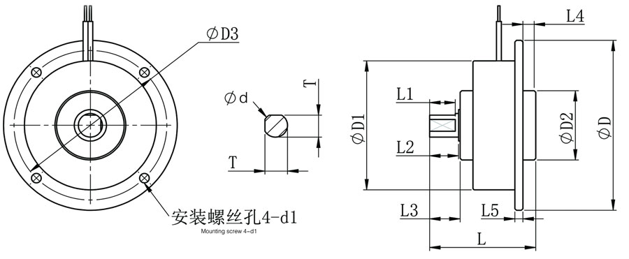 zkg磁粉制動(dòng)器外形圖