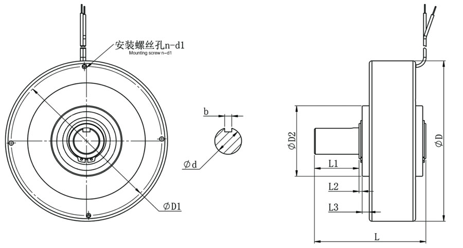 ZX-單磁粉制動器外形圖