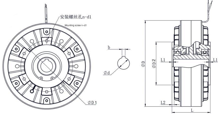 FZK磁粉制動器外形圖